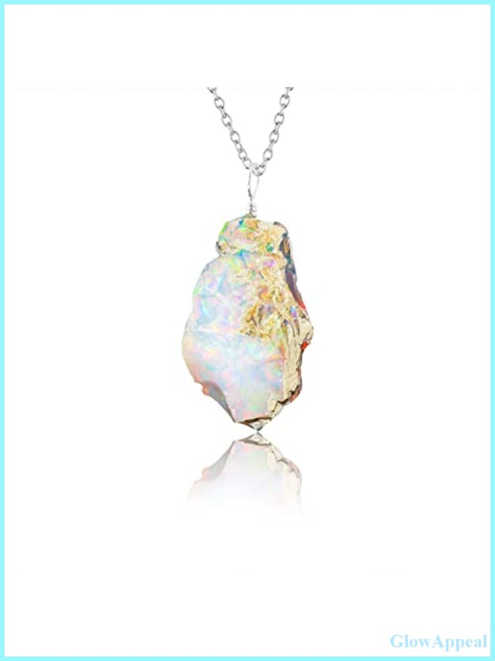Raw Ethiopian Opal Pendant Necklace 925 Sterling Silver 18" Adjustable Chain